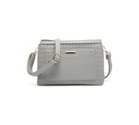 JFY Women's Triple Compartments Top Zipped Cross Body Bag in Light Grey