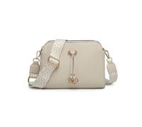 JFY Women's Triple Zipped Sections Canvas Strap Cross Body Bag in Beige JFY Beige One Size