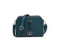 JFY Women's Triple Zipped Sections Pu Strap Cross Body Bag in Dark Green