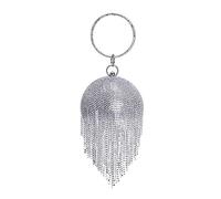 JFY Women's Tussles Ball Shape Clutch Bag in Silver JFY Silver One Size