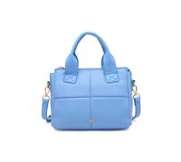 JFY Women's Two Top Handle Quilted Pattern Zip Top Closure Cross Body Bag in Blue JFY Blue One Size