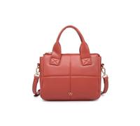 JFY Women's Two Top Handle Quilted Pattern Zip Top Closure Cross Body Bag in Orange JFY Orange One Size