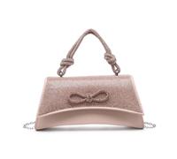 JFY Women's Unique Shape PU Clutch With Diamantes Adorned Flap in Beige JFY Beige One Size