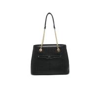 JFY Women's Weaving Pattern Top Zipped Tote Bag in Black