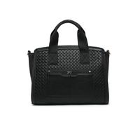 JFY Women's Weaving Pattern Top Zipped Tote Bag in Black JFY Black