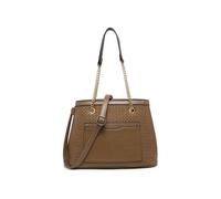 JFY Women's Weaving Pattern Top Zipped Tote Bag in Khaki JFY Khaki
