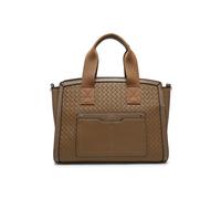 JFY Women's Weaving Pattern Top Zipped Tote Bag in Khaki JFY Khaki