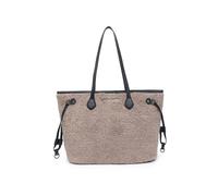 JFY Women's Zip Top Closure Faux Fur Tote Bag in Grey