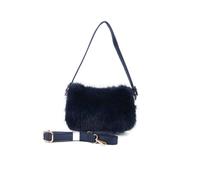 JFY Women's Zip Top Closure Top Handle Faux Fur Clutch Bag in Navy JFY Navy One Size
