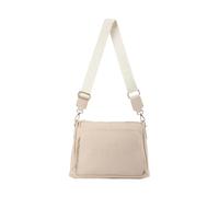 JFY Zip Top 2 Compartments Canvas Strap Cross Body Bag (Apricot)