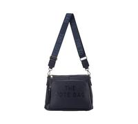 Jfy Zip Top 2 Compartments Canvas Strap Crossbody Handbag In Dark Blue Dark Blue