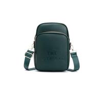 JFY Zip Top 3 Compartments Canvas Strap Cross Body Bag (Dark Green)