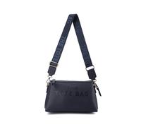 Jfy Zip Top 3 Compartments Canvas Strap Crossbody Handbag In Dark Blue Dark Blue