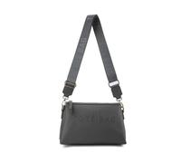 Jfy Zip Top 3 Compartments Canvas Strap Crossbody Handbag In Dark Grey Dark Grey