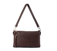 Jfy Zip Top 3 Compartments Crossbody Handbag In Chocolate Chocolate