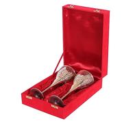 JG JAI GOVINDAM King's Royal Wine Brass Goblet Chalice Vintage fantasy Embossed glasses Cup wedding & Gothic with Classic Packing Pack 2