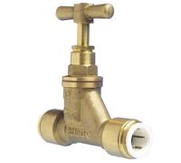 John Guest Brass Stop Valve 15mm (15Bsc) in Gold John Guest Gold