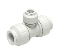 Jg Speedfit White Push-Fit Reducing Pipe Tee (Dia)22mm X 22mm X 10mm