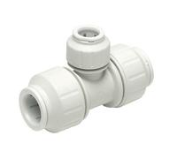 Jg Speedfit Pem3022Bwp White Push-Fit Reducing Pipe Tee (Dia)22mm X 15mm X 15mm