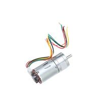 JGA25-370 DC deceleration motor with encoder speed measuring code disc strong moment 6V 12V 24V 370B 25mm motor(Motors and Bracket,60 RPM_DC24V)