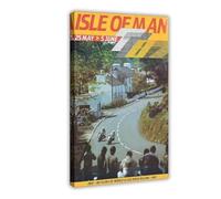 JGACBHE Vintage 1987 Isle of Man TT Motor Racing Poster Canvas Poster Wall Art Decor Print Picture Paintings for Living Room Bedroom Decoration 20x30inch(50x75cm)