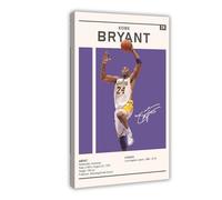 JGAIEWC Kobe Bryant Poster Canvas Poster Wall Art Decor Print Picture Paintings for Living Room Bedroom Decoration 16x24inch(40x60cm)