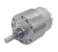 JGB37-500 DC Gear Motor, 37mm High Torque Metal Gear Electric Motor, Gray, Permanent Magnet Brush Commutation, Totally Enclosed (600rpm 24V)