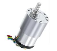 JGB37-520 Brushed DC Motor with Hall Encoder, 12V Gearbox Motor with Speed Measurement, Metal Gear Forward Reverse Adjustable Speed, D-Shaft Output (20RPM 12V Single Motor)