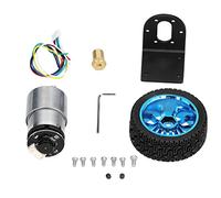 JGB37-520 Encoder Motor Set | DC12V Gear Motor with Bracket & Wheel | High Output for Balance Car/DIY Automated Car/Electric Toys | Brass & Copper Construction, 6mm D - Shaft (76RPM)