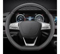 JGDLBXJY Leather Car Steering Wheel Covers for VW Beetle (Typ 5C ab 2011) Microfiber Steering Wheel Cover Breathable Anti-slip Protector Size 37-38cm/14.5-15inch,Black-D type