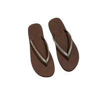 JGDSDMJG flip flops women Beach Shoes Houshing Summer Fashion Outdoor Wear Seaside Thick Underside Flip-flops-hujiutuo Brown-37 (23-23 5)
