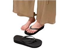 JGDSDMJG flip flops women Beach Shoes Houshing Summer Fashion Outdoor Wear Seaside Thick Underside Flip-flops-calm And Black-39 (24-24 5)