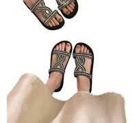 JGDSDMJG flip flops women Beach Shoes Houshing Summer Fashion Outdoor Wear Seaside Thick Underside Flip-flops-black-40 (24 5-25)