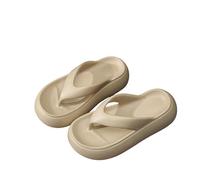 JGDSDMJG flip flops women Eva Flip-flops With A Thick Sole For Summer Outdoors, Non-slip Sandals The Interior-khaki-38 39