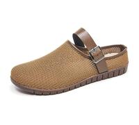 JGDSDMJG flip flops women Shoes Summer Flat Mouth Slippers Fly Woven Breathable Lazy One-step Casual Shoes-g-yx10 Coffee Color-37