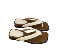 JGDSDMJG flip flops women Silver Slippers For Women, Summer Outdoor Flip-flops, Beautiful Toe Separators, Holiday And Beach Shoes-off White-39