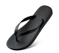 JGDSDMJG flip flops women Simple Flip-flops With A Flat Heel For Women, Non-slip Summer Couples To Wear On The Beach-male Black-270 (suitable 43-44 Sizes)