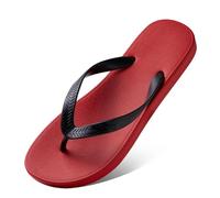 JGDSDMJG flip flops women Simple Flip-flops With A Flat Heel For Women, Non-slip Summer Couples To Wear On The Beach-male Red-250 (suitable 39-40 Yards)