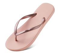 JGDSDMJG flip flops women Simple Flip-flops With A Flat Heel For Women, Non-slip Summer Couples To Wear On The Beach-women's Pink-250 (suitable 39-40 Yards)