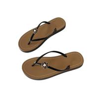 JGDSDMJG flip flops women Spring And Summer Flower Fashion Versatile Sandal Fishing Bones Flat Flip-flops-black - Flowers-39