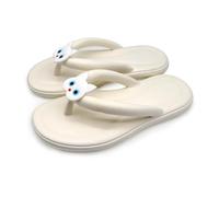 JGDSDMJG flip flops women Summer Eva Flip-flops Outdoor Folded Toe Separator Beach Sandals-herringbone Thin Bottom Cat Model-white-36-37 (this Model Is One Size Smaller)