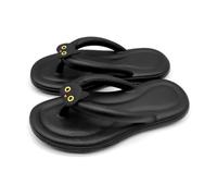 JGDSDMJG flip flops women Summer Eva Flip-flops Outdoor Folded Toe Separator Beach Sandals-herringbone Thin Bottom Cat Model-black-38-39 (this Model Is One Size Smaller)