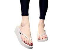 JGDSDMJG flip flops women Summer Flip-flops For Women, Non-slip Sandals With Thick Soles, Waterproof Beach Shoes, Flat Sandals-gray-like 5cm (rubber Bottom)-41