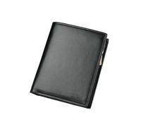 JGDSDMJG Men’s Wallet Men's Money Exchange, Multifunctional, for Id Cards, Credit Triple Clip, Leather, Zipper-086-2black
