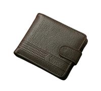 JGDSDMJG Men’s Wallet Men's Short Money Exchange Made of Pu Leather, Multifunction Zipper, Buckle, Business with Several Card Compartments-Coffee