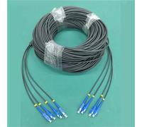 JGFDHKY 4 Core Shielded Singlemode Fiber Optic Connection Cable 350-500m LC/SC/FC Connectors 5mm Diameter Outdoor (Black) (LC-LC TPU 450m)