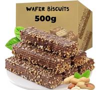 Jgfwat - 500g Chocolate Wafer Biscuit Coating Sandwich with Nuts and Fruit Flavor Wafers Nutritious Breakfast Snacks - Mixed Flavors