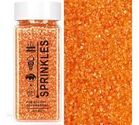 JGFWAT Sprinkles, 100g Sugar Crystals, Edible Sprinkles, Baking Cake Decorations, Ice Cream Toppings and Cookie Decorations, Wedding Birthday Party Halloween Christmas Accessories (Orange)