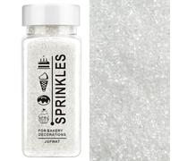 JGFWAT Sprinkles, 100g Sugar Crystals, Edible Sprinkles, Baking Cake Decorations, Ice Cream Toppings and Cookie Decorations, Wedding Birthday Party Halloween Christmas Accessories (White)