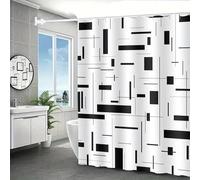 JGGXHM 1pc Black and White Striped Shower Curtain Waterproof Polyester Fabrics Bathroom Curtain with Hooks Bathtub Decor Bath Screen(250x170cm/WxH)